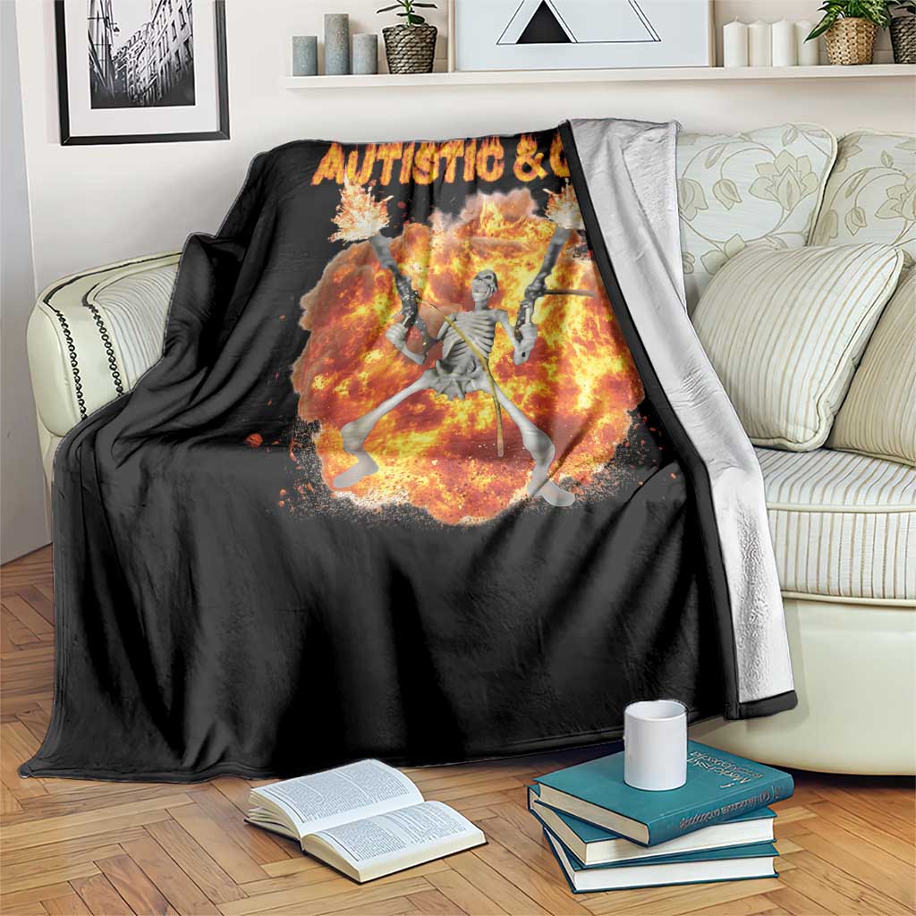 Autistic And Gay Skeleton Explosion Throw Blanket TS10 Print Your Wear
