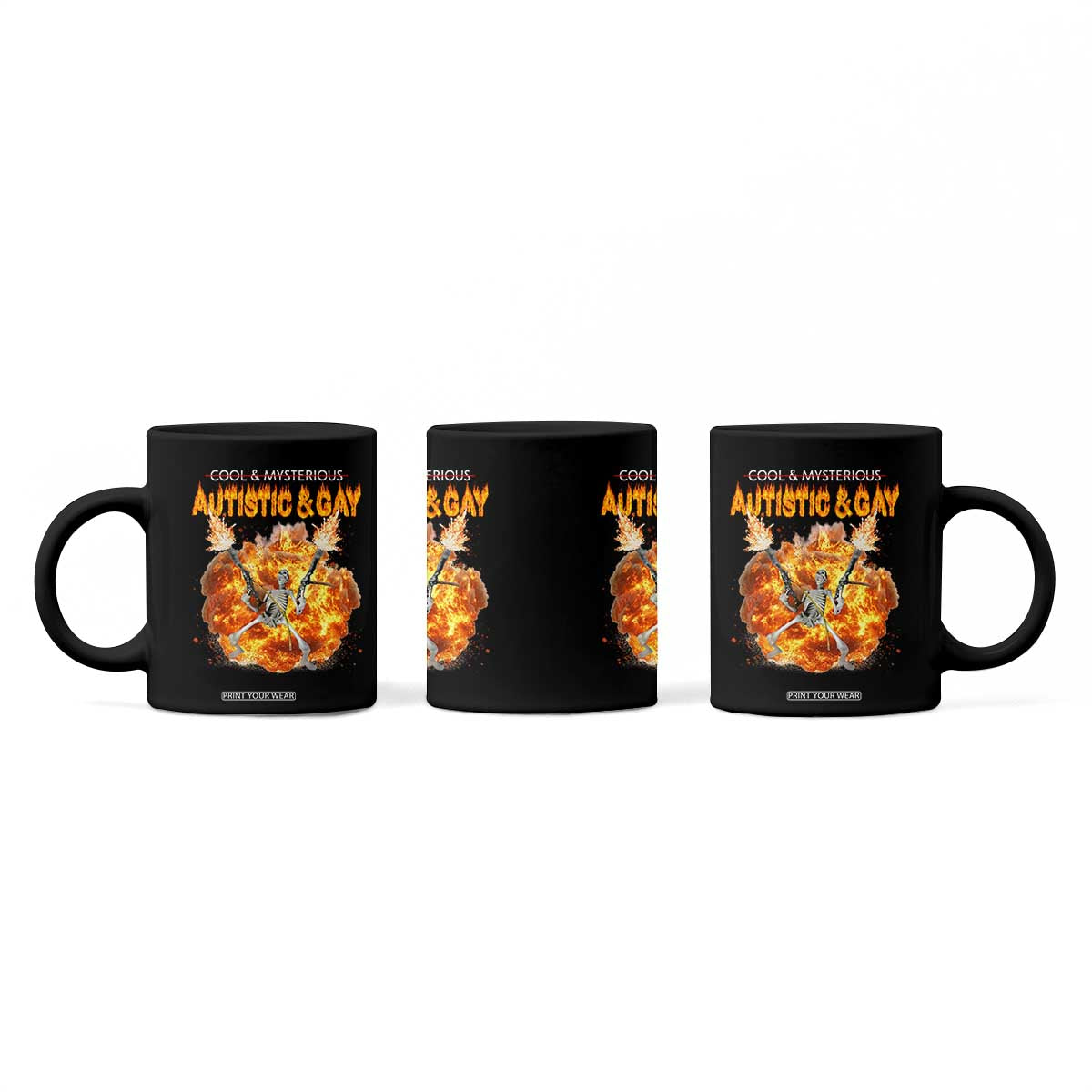 Autistic And Gay Skeleton Explosion Coffee Mug TS10 Print Your Wear