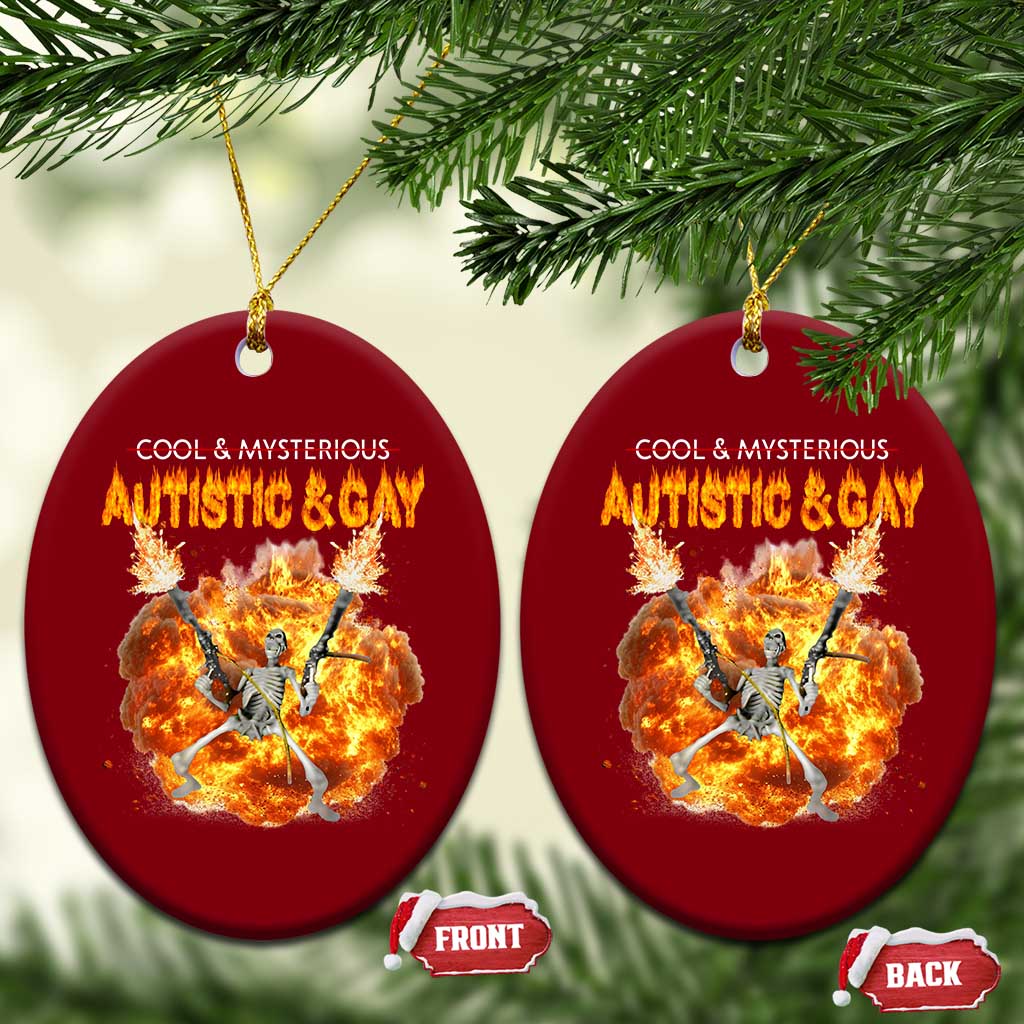 Autistic And Gay Skeleton Explosion Ceramic Ornament TS10 Print Your Wear
