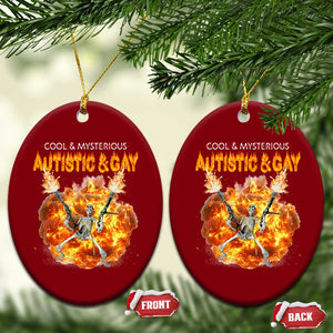 Autistic And Gay Skeleton Explosion Ceramic Ornament TS10 Print Your Wear