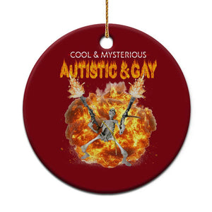 Autistic And Gay Skeleton Explosion Ceramic Ornament TS10 1pc Red Print Your Wear