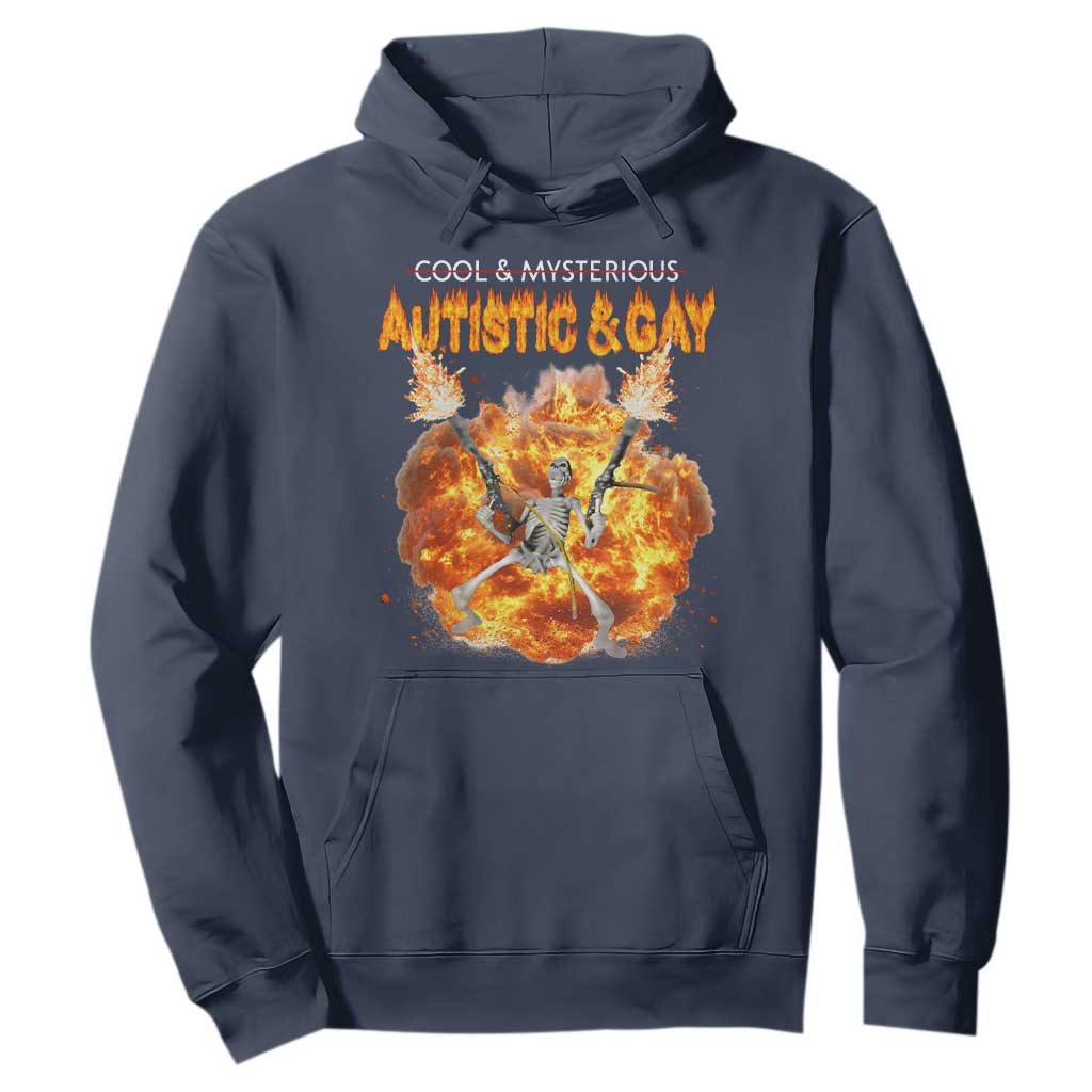 Autistic And Gay Skeleton Explosion Hoodie TS10 Navy Print Your Wear