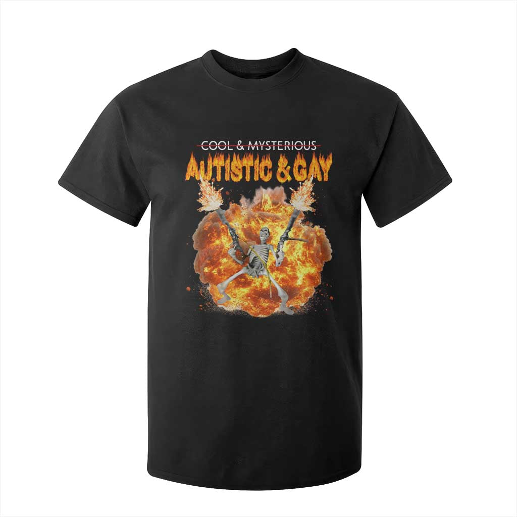 Autistic And Gay Skeleton Explosion T Shirt For Kid TS10 Black Print Your Wear