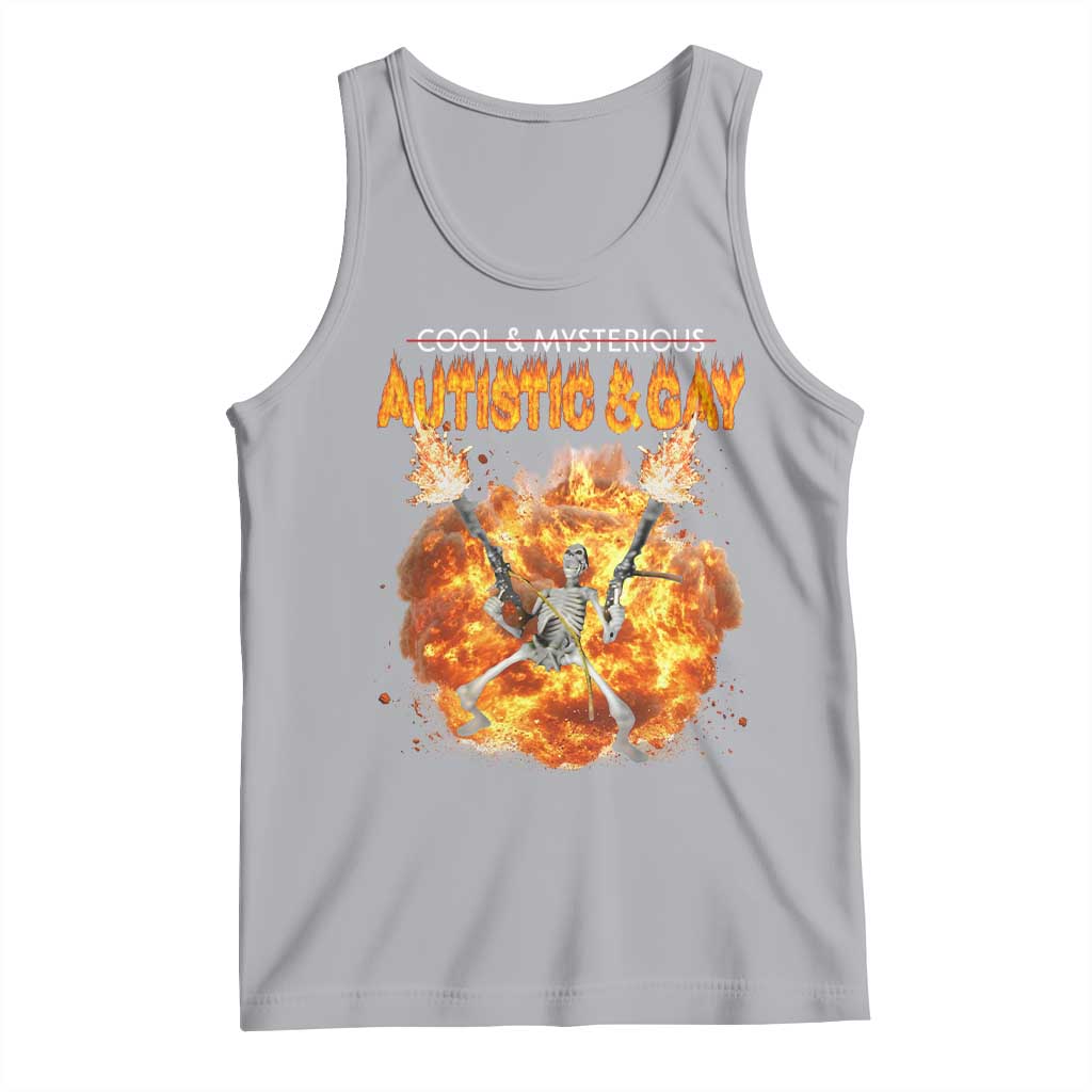 Autistic And Gay Skeleton Explosion Tank Top TS10 Athletic Heather Print Your Wear