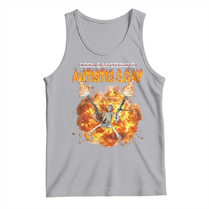 Autistic And Gay Skeleton Explosion Tank Top TS10 Athletic Heather Print Your Wear
