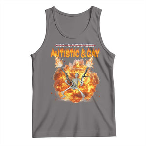 Autistic And Gay Skeleton Explosion Tank Top TS10 Deep Heather Print Your Wear