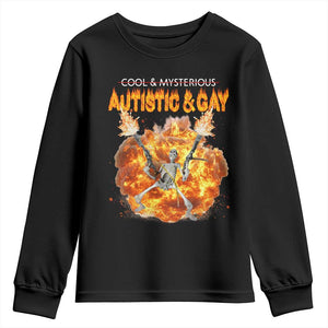 Autistic And Gay Skeleton Explosion Youth Sweatshirt TS10 Black Print Your Wear