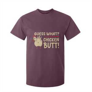 Guess What Chicken Butt T Shirt For Kid Funny Chicken Farmer Farming TS10 Maroon Print Your Wear