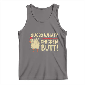 Guess What Chicken Butt Tank Top Funny Chicken Farmer Farming TS10 Deep Heather Print Your Wear