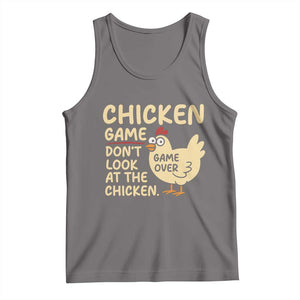 Funny Chicken Game Dont Look At The Chicken Tank Top TS10 Deep Heather Print Your Wear