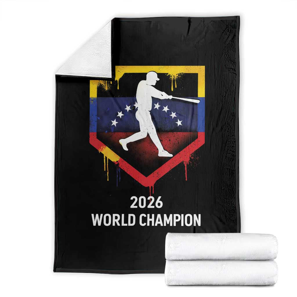 Venezuela Baseball 2026 Throw Blanket Venezuelan Flag Baseball Fan Gift TS10 Black Print Your Wear