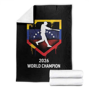 Venezuela Baseball 2026 Throw Blanket Venezuelan Flag Baseball Fan Gift TS10 Black Print Your Wear