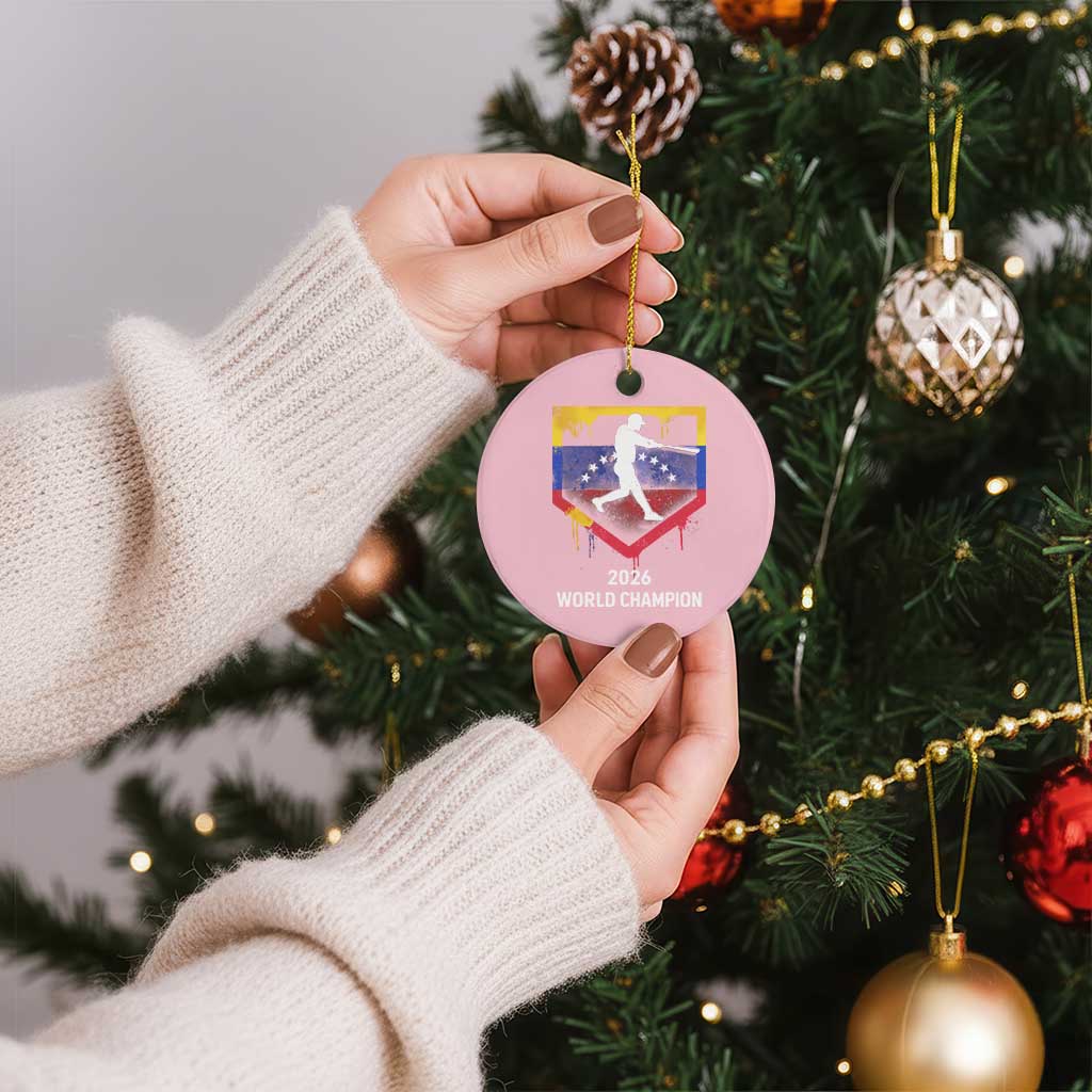 Venezuela Baseball 2026 Ceramic Ornament Venezuelan Flag Baseball Fan Gift TS10 1pc Light Pink Print Your Wear
