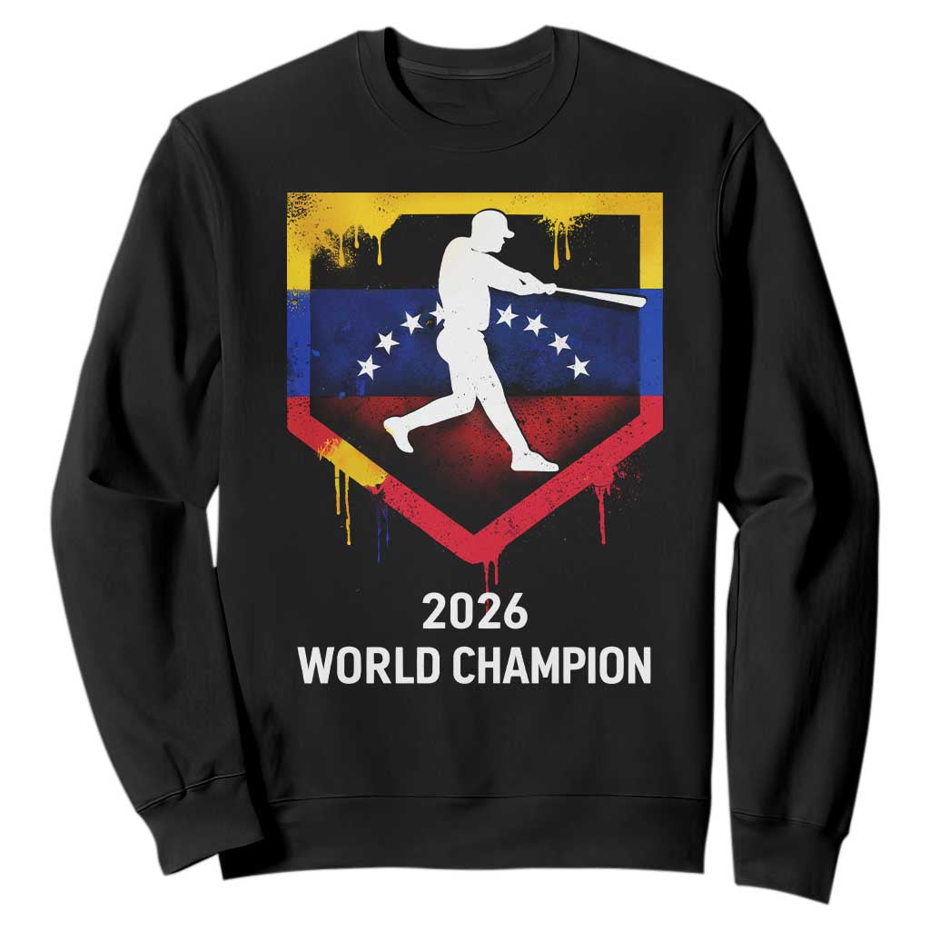 Venezuela Baseball 2026 Sweatshirt Venezuelan Flag Baseball Fan Gift TS10 Black Print Your Wear