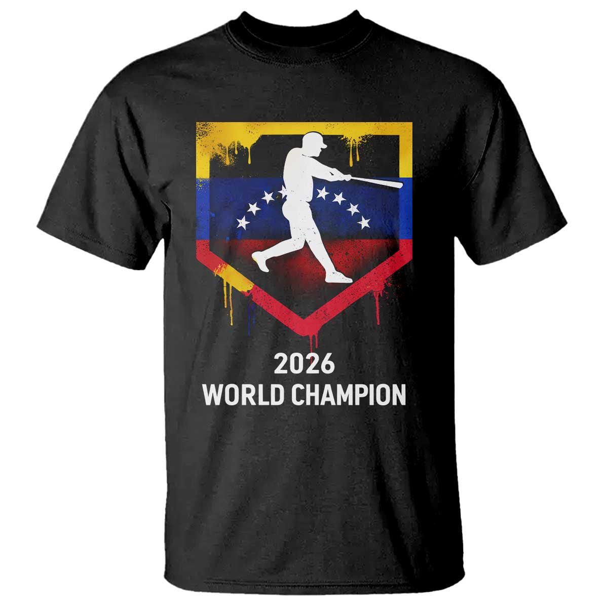 Venezuela Baseball 2026 T Shirt Venezuelan Flag Baseball Fan Gift TS10 Black Print Your Wear