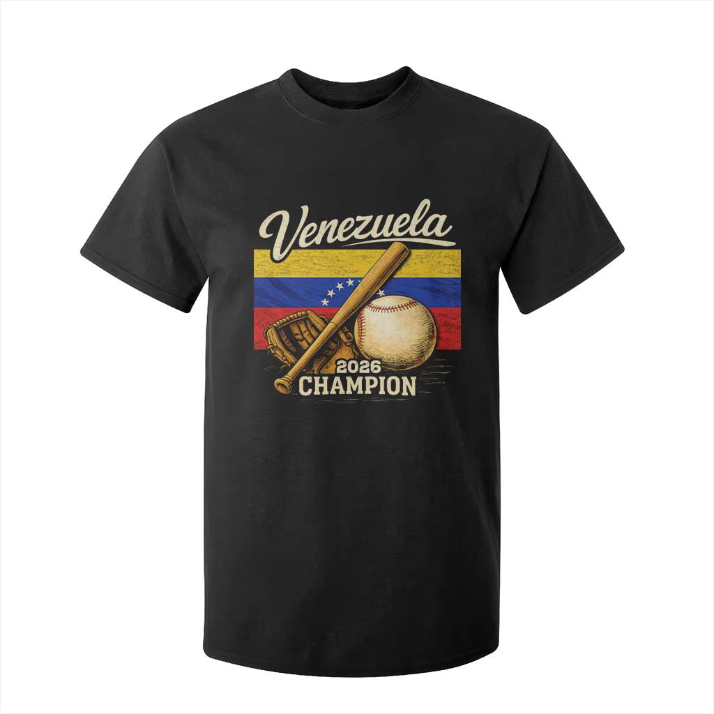 Venezuela Baseball 2026 T Shirt For Kid Champions Vintage Venezuelan Flag Baseball Fan Gift TS10 Black Print Your Wear
