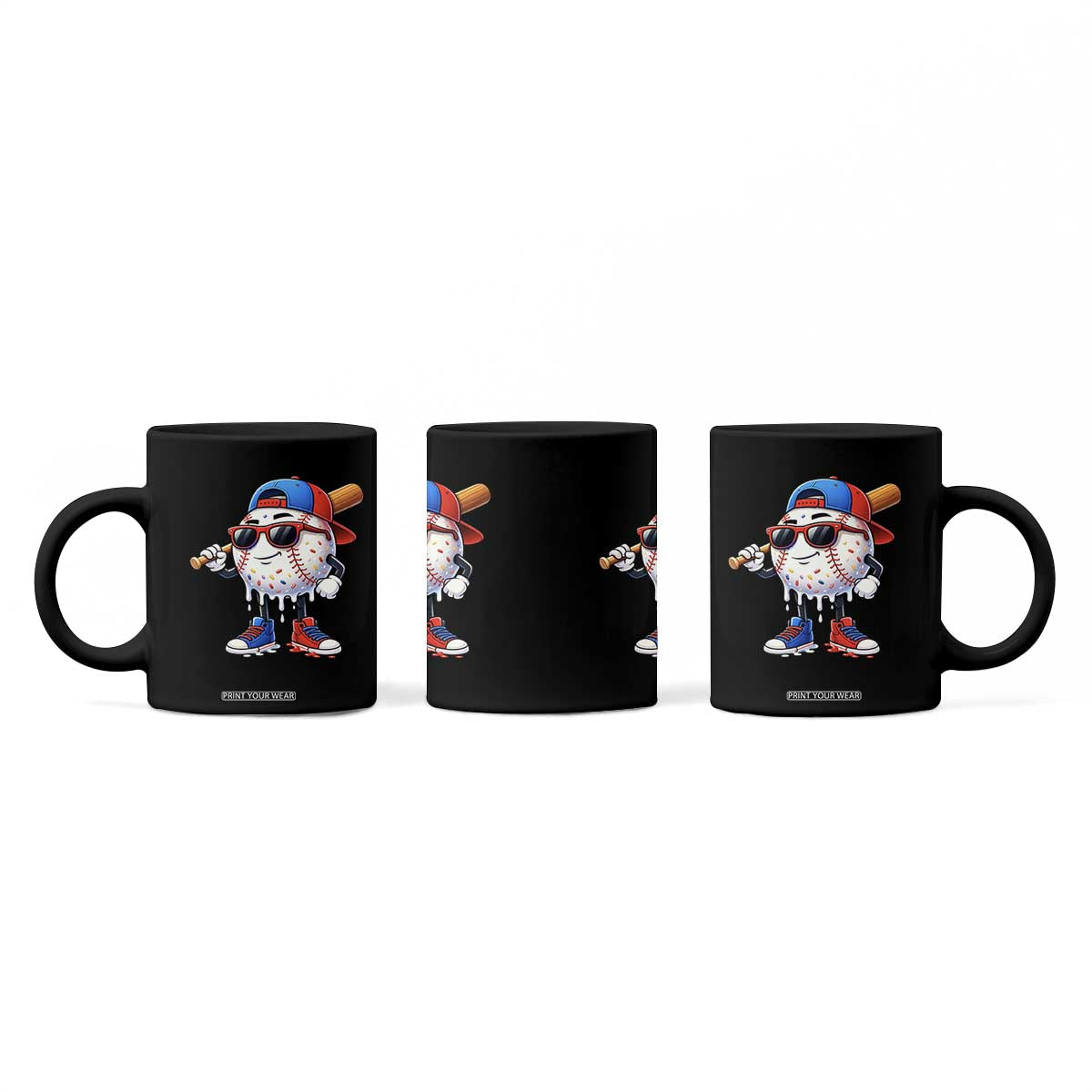 Baseball Drip Ice Cream Coffee Mug Youth Drip Baseball Boys Kid Red White And Blue TS10 Print Your Wear