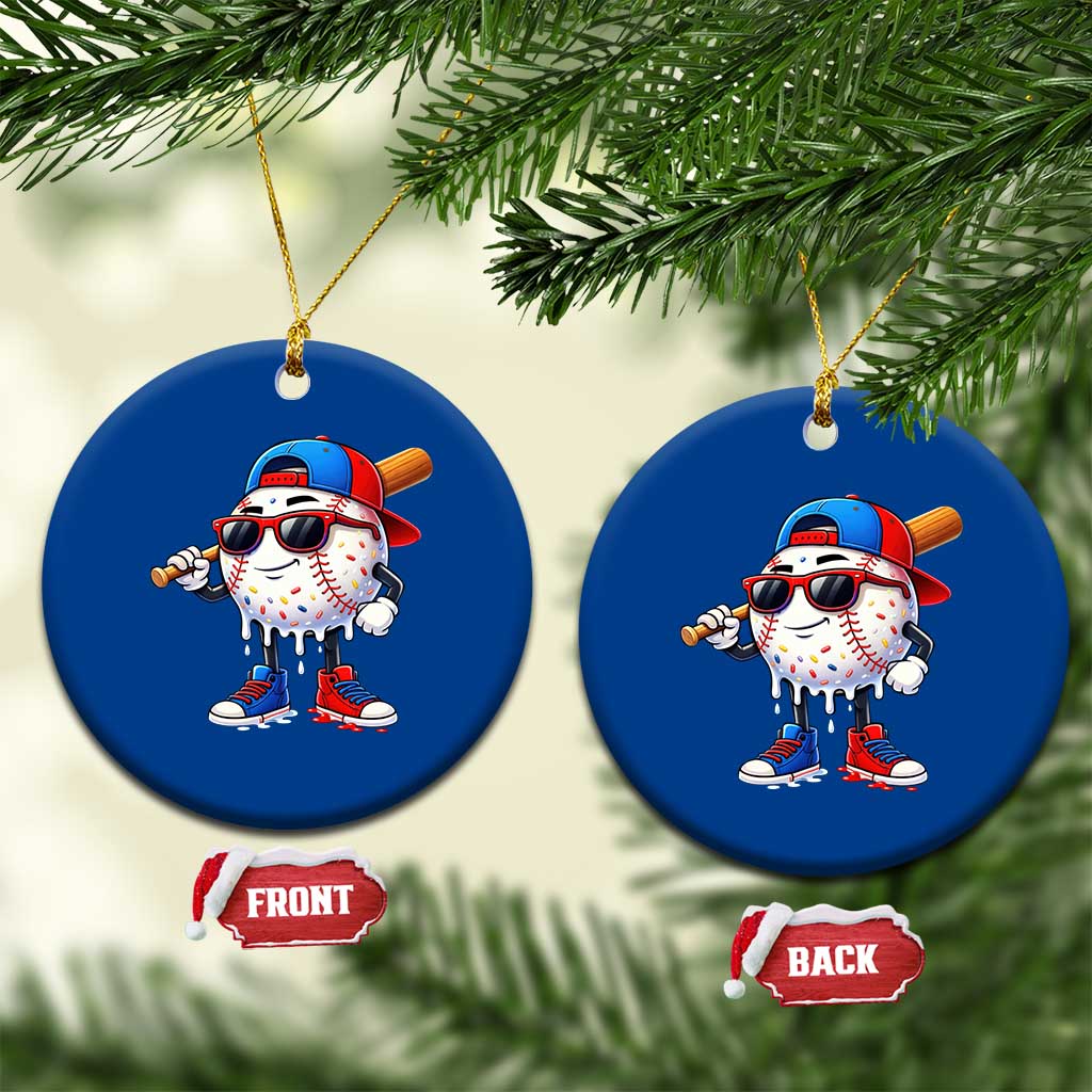 Baseball Drip Ice Cream Ceramic Ornament Youth Drip Baseball Boys Kid Red White And Blue TS10 1pc Blue Print Your Wear