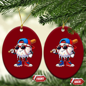 Baseball Drip Ice Cream Ceramic Ornament Youth Drip Baseball Boys Kid Red White And Blue TS10 Print Your Wear