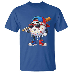 Baseball Drip Ice Cream T Shirt Youth Drip Baseball Boys Kid Red White And Blue TS10 Royal Blue Print Your Wear
