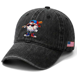 Baseball Drip Ice Cream Washed Cotton Baseball Cap Youth Drip Baseball Boys Kid Red White And Blue TS10 Print Your Wear