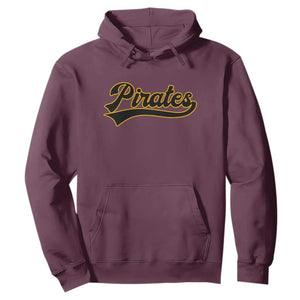 Vintage Pirates Hoodie Varsity Script Retro Sports Jersey Style Baseball Fans TS10 Maroon Print Your Wear