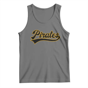 Vintage Pirates Tank Top Varsity Script Retro Sports Jersey Style Baseball Fans TS10 Black Heather Print Your Wear