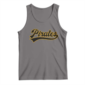 Vintage Pirates Tank Top Varsity Script Retro Sports Jersey Style Baseball Fans TS10 Deep Heather Print Your Wear