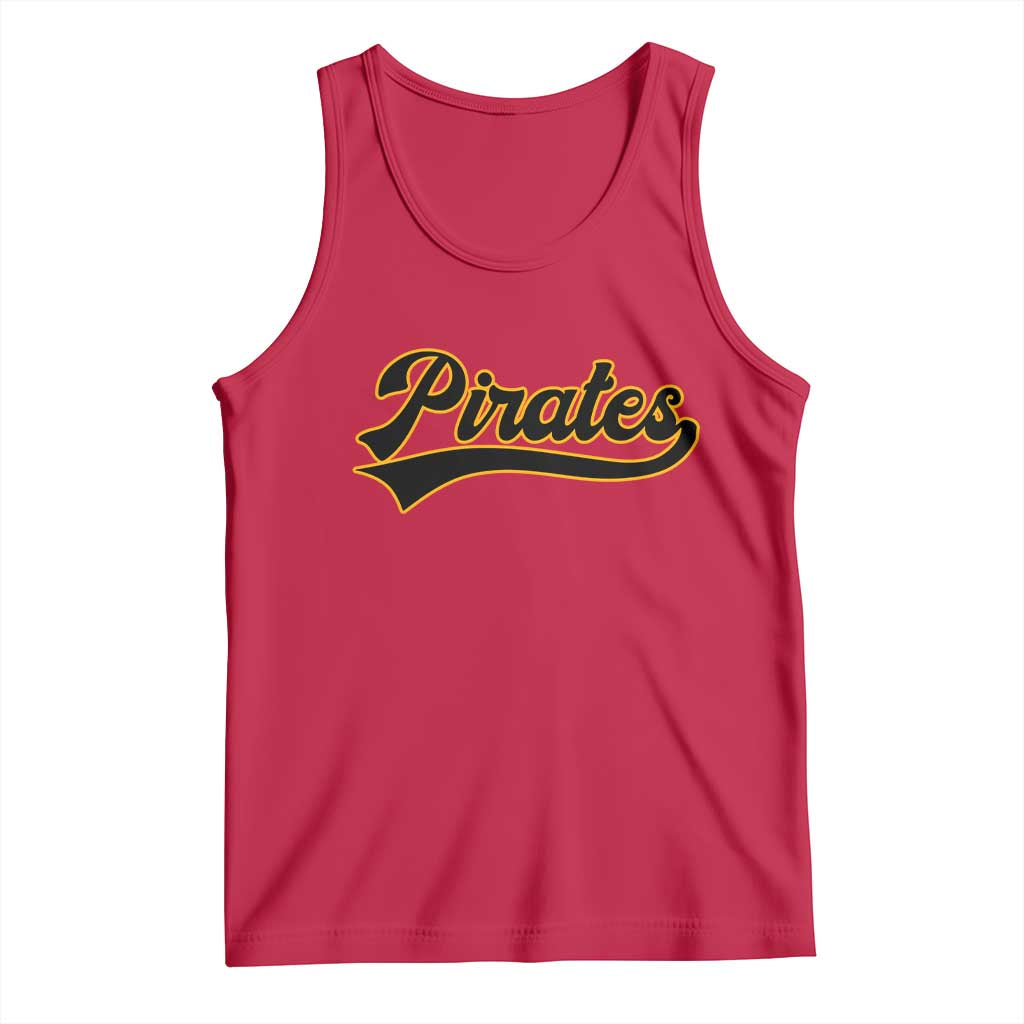 Vintage Pirates Tank Top Varsity Script Retro Sports Jersey Style Baseball Fans TS10 Red Print Your Wear