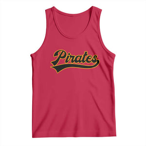 Vintage Pirates Tank Top Varsity Script Retro Sports Jersey Style Baseball Fans TS10 Red Print Your Wear