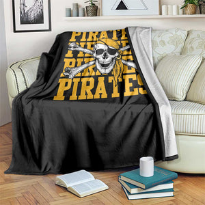 Retro Pirates Throw Blanket Vintage Retro Skull Crossbones Baseball Fans TS10 Print Your Wear