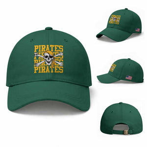 Retro Pirates Baseball Cap Vintage Retro Skull Crossbones Baseball Fans TS10 Baseball Cap Universal Fit Irish Green Print Your Wear