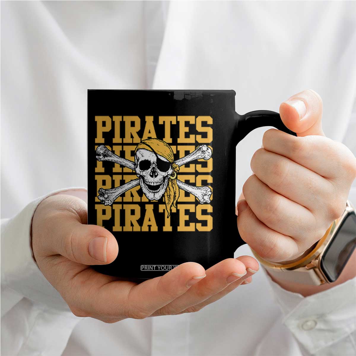 Retro Pirates Coffee Mug Vintage Retro Skull Crossbones Baseball Fans TS10 Print Your Wear