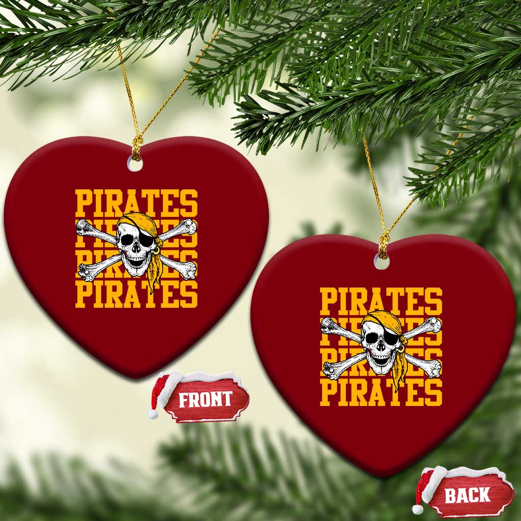 Retro Pirates Ceramic Ornament Vintage Retro Skull Crossbones Baseball Fans TS10 Print Your Wear