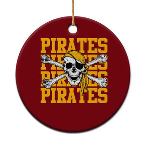 Retro Pirates Ceramic Ornament Vintage Retro Skull Crossbones Baseball Fans TS10 1pc Red Print Your Wear