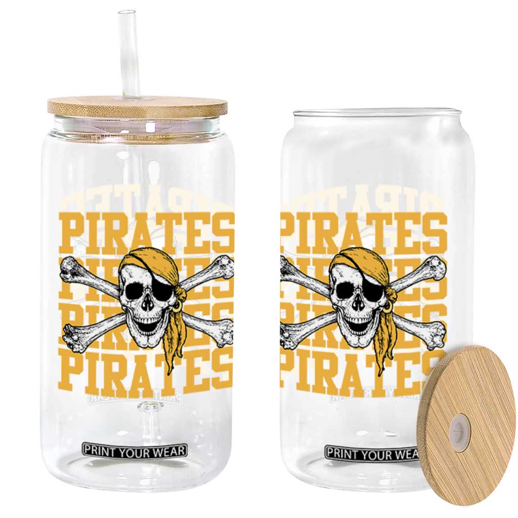 Retro Pirates Glass Can Vintage Retro Skull Crossbones Baseball Fans TS10 Print Your Wear