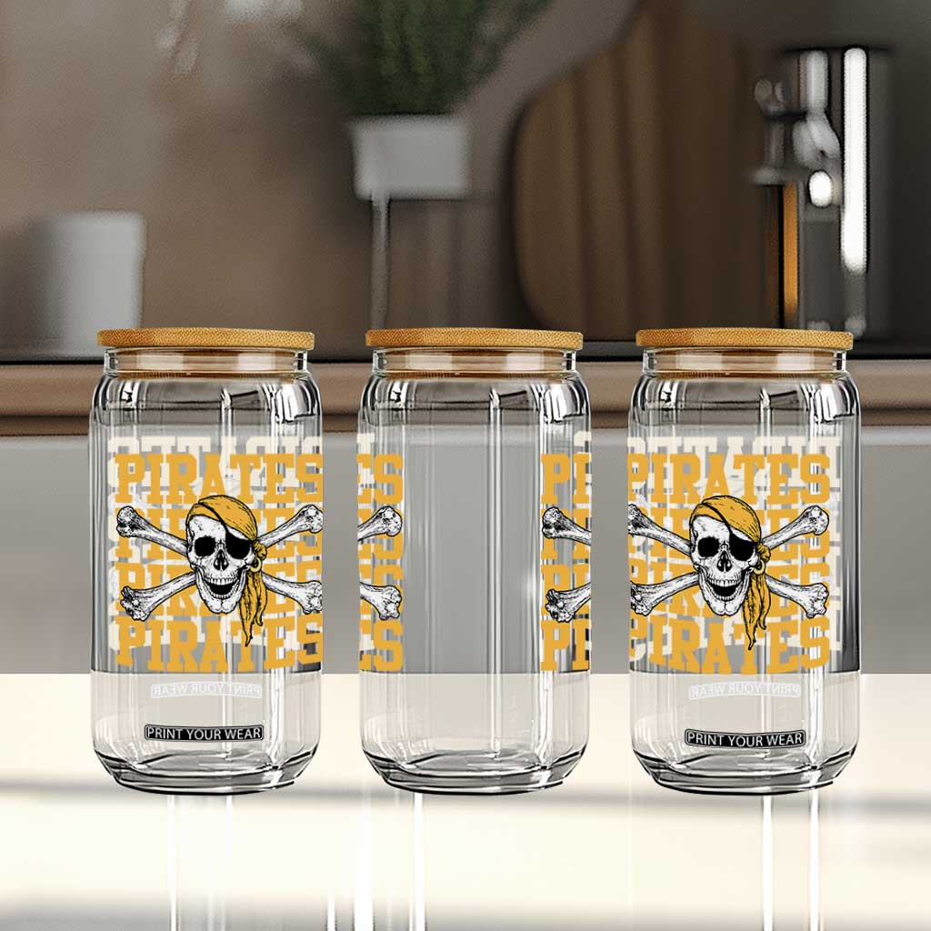 Retro Pirates Glass Can Vintage Retro Skull Crossbones Baseball Fans TS10 Print Your Wear