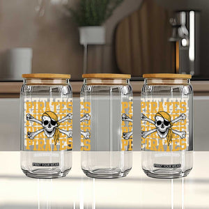 Retro Pirates Glass Can Vintage Retro Skull Crossbones Baseball Fans TS10 Print Your Wear