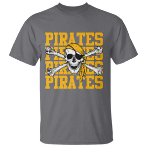 Retro Pirates T Shirt Vintage Retro Skull Crossbones Baseball Fans TS10 Charcoal Print Your Wear
