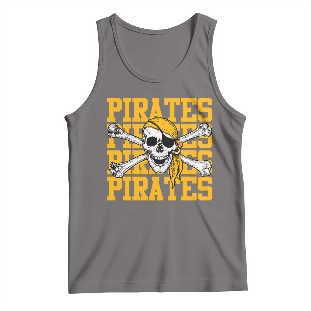 Retro Pirates Tank Top Vintage Retro Skull Crossbones Baseball Fans TS10 Deep Heather Print Your Wear