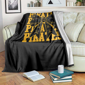 Pirates Coquette Bow Throw Blanket Retro Sports Style Pirate Skull TS10 Print Your Wear