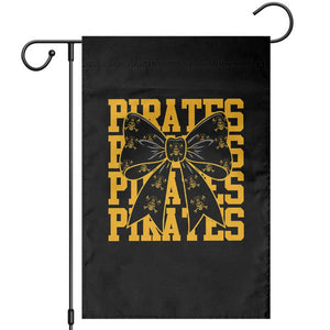 Pirates Coquette Bow Garden Flag Retro Sports Style Pirate Skull TS10 Black Print Your Wear