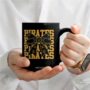 Pirates Coquette Bow Coffee Mug Retro Sports Style Pirate Skull TS10 Print Your Wear