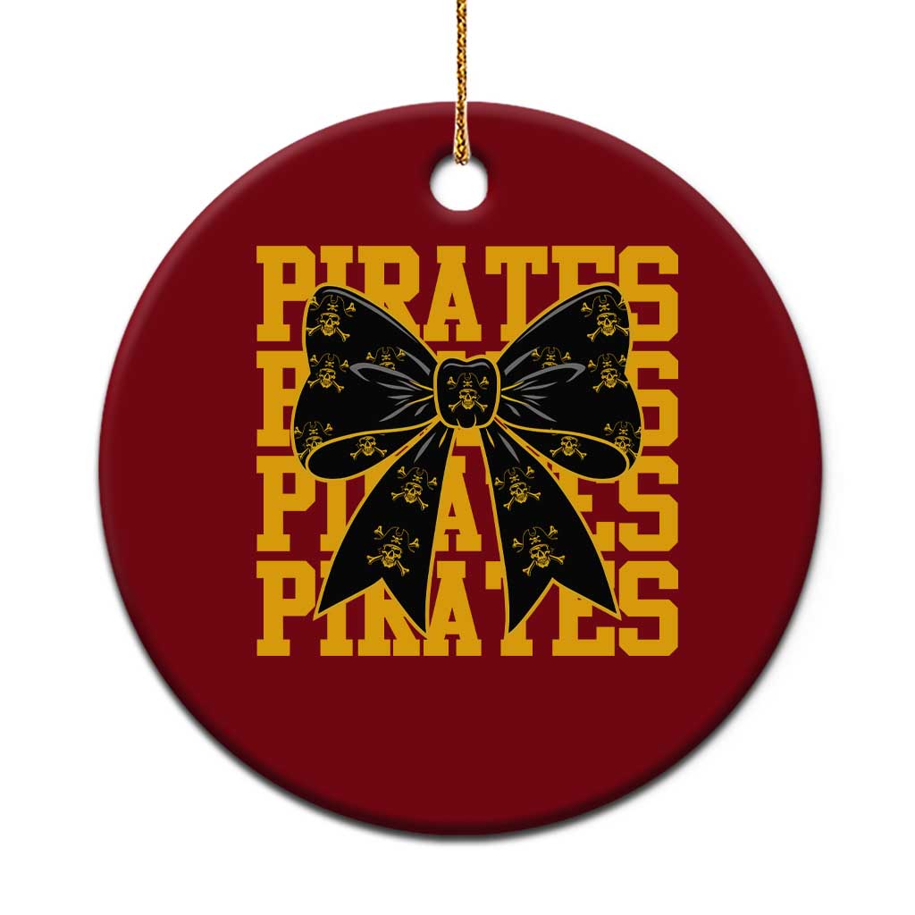 Pirates Coquette Bow Ceramic Ornament Retro Sports Style Pirate Skull TS10 1pc Red Print Your Wear