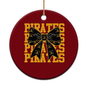 Pirates Coquette Bow Ceramic Ornament Retro Sports Style Pirate Skull TS10 1pc Red Print Your Wear