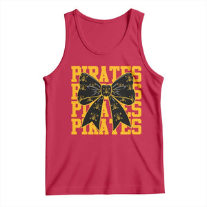 Pirates Coquette Bow Tank Top Retro Sports Style Pirate Skull TS10 Red Print Your Wear