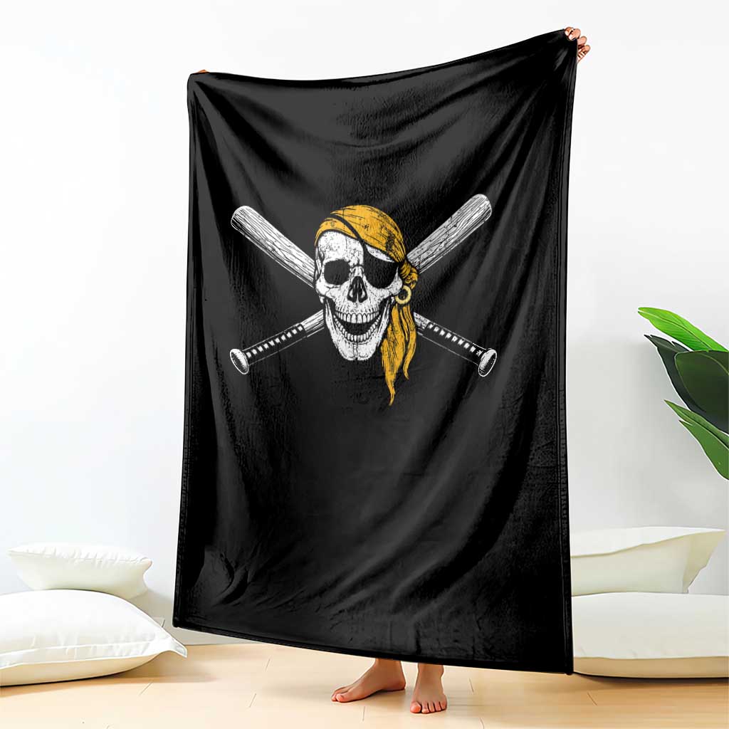 Baseball Pirate Skull Throw Blanket Retro Vintage Cross Baseball Bats TS10 Print Your Wear