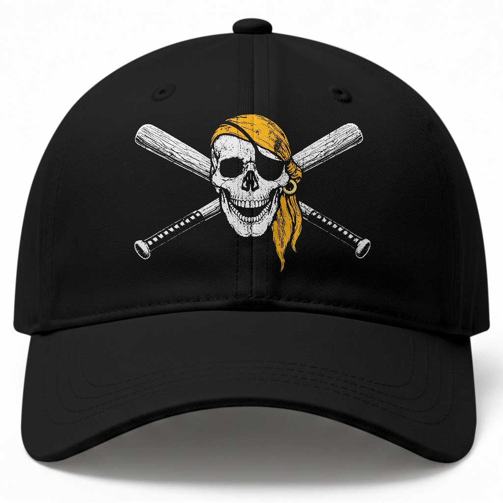 Baseball Pirate Skull Baseball Cap Retro Vintage Cross Baseball Bats TS10 Print Your Wear