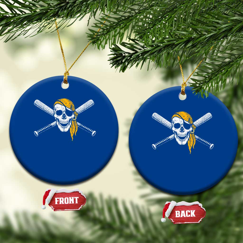 Baseball Pirate Skull Ceramic Ornament Retro Vintage Cross Baseball Bats TS10 1pc Blue Print Your Wear