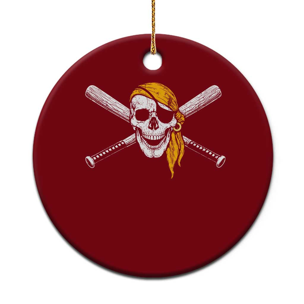 Baseball Pirate Skull Ceramic Ornament Retro Vintage Cross Baseball Bats TS10 1pc Red Print Your Wear